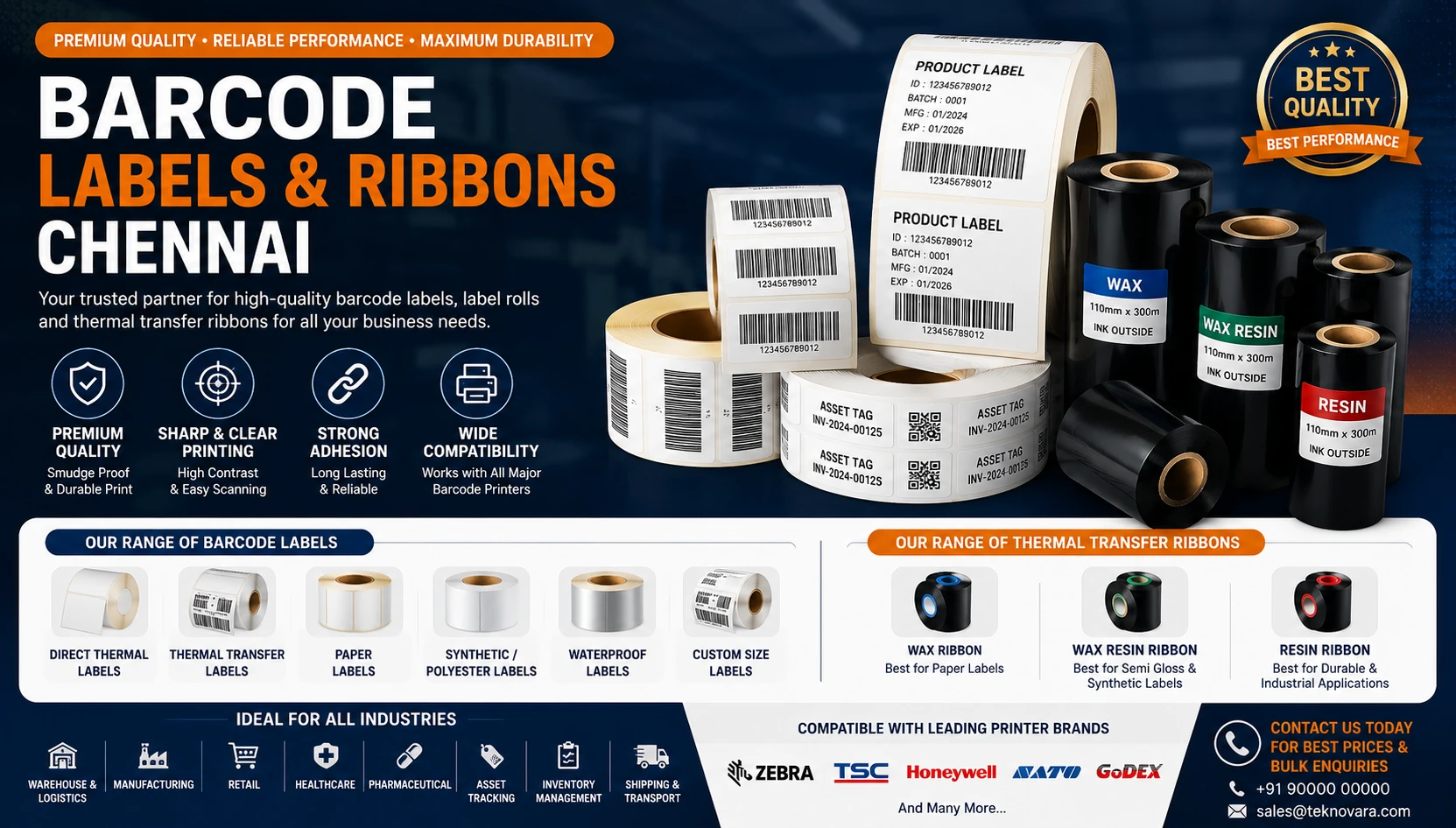 Barcode Labels and Ribbons Chennai